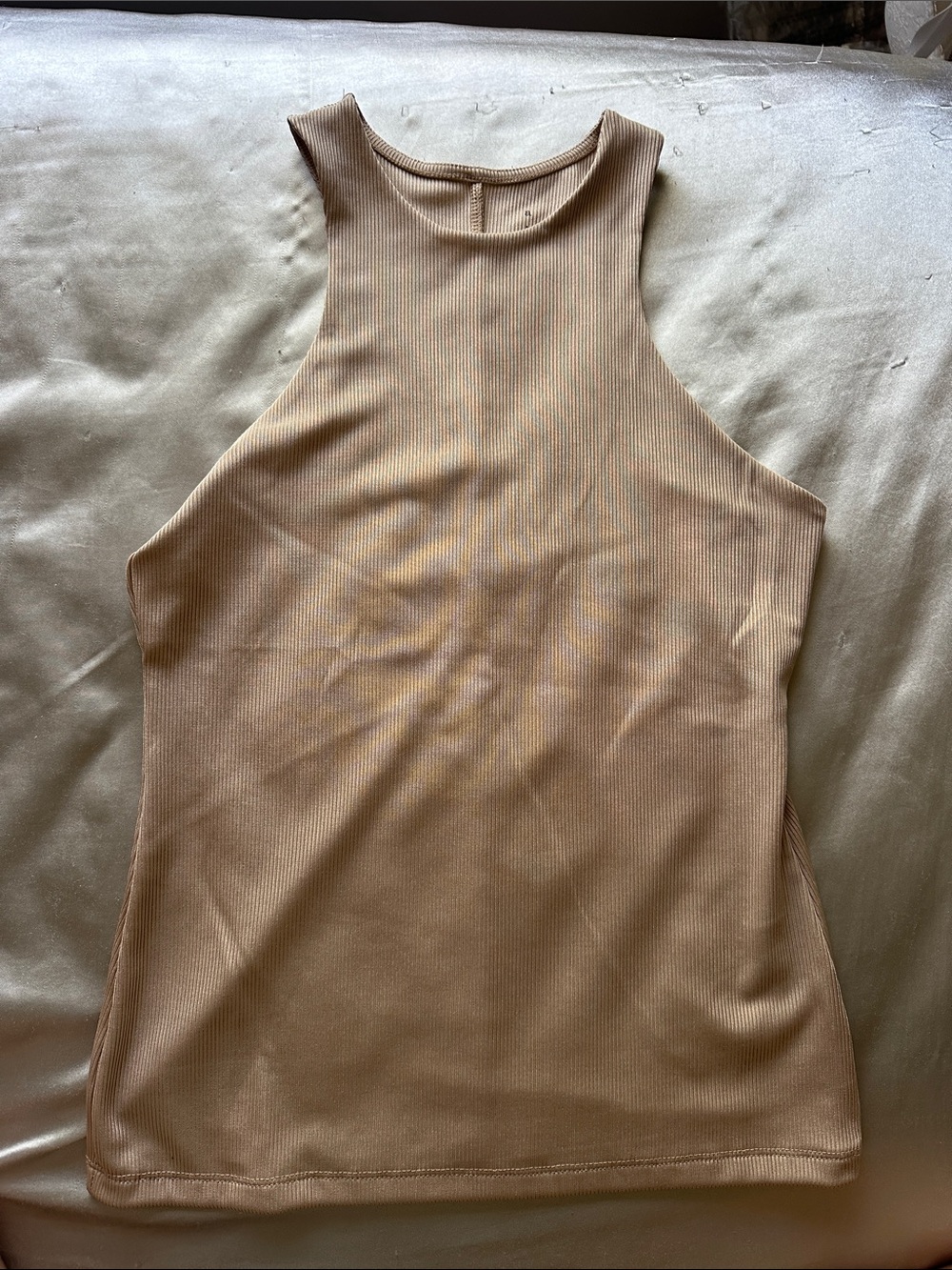 a new day Ribbed High-Neck Tank Top in Tan